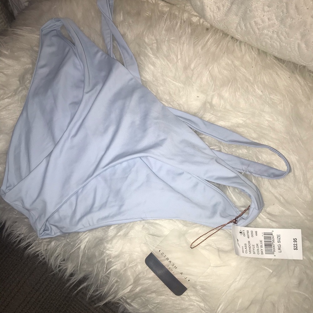 New LA hearts pale blue bikini bottom